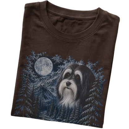 Havanese Forest Moon T-Shirt in Dark Chocolate