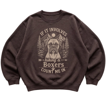 Dark Chocolate Hiking and Boxers sweatshirt laid flat