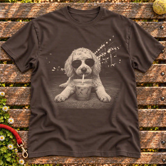 Goldendoodle Iced Coffee Softstyle T-shirt in Dark Chocolate