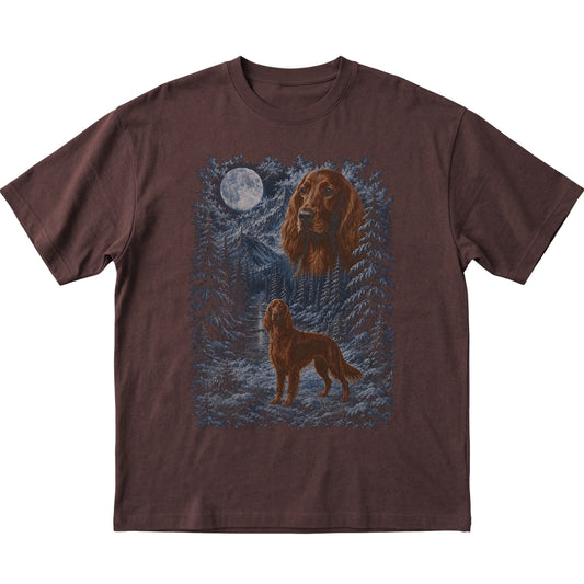 Irish Setter Forest Moon T-Shirt in Dark Chocolate