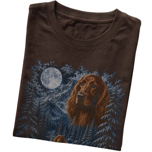 Irish Setter Forest Moon T-Shirt in Dark Chocolate