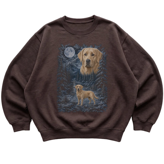 Labrador Retriever Forest Moon Sweatshirt in Dark Chocolate