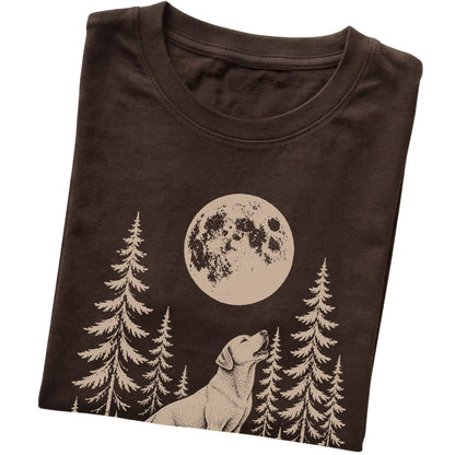 Labrador Retriever Howling at the Moon softstyle T-shirt in Dark Chocolate