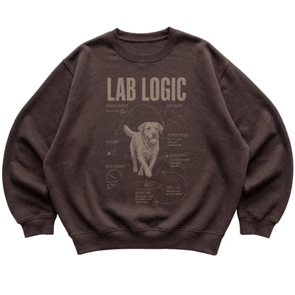 Dark Chocolate Labrador Retriever Logic sweatshirt laid flat