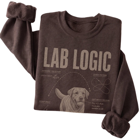 Dark Chocolate Labrador Retriever Logic sweatshirt folded detail