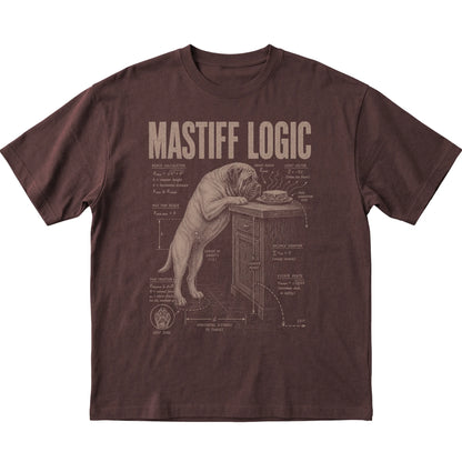 Dark Chocolate Mastiff Logic T-Shirt laid flat