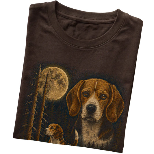 Beagle Wildwood Moon T-Shirt in Dark Chocolate