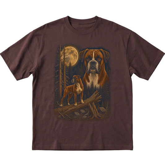 Boxer Wildwood Moon T-Shirt in Dark Chocolate