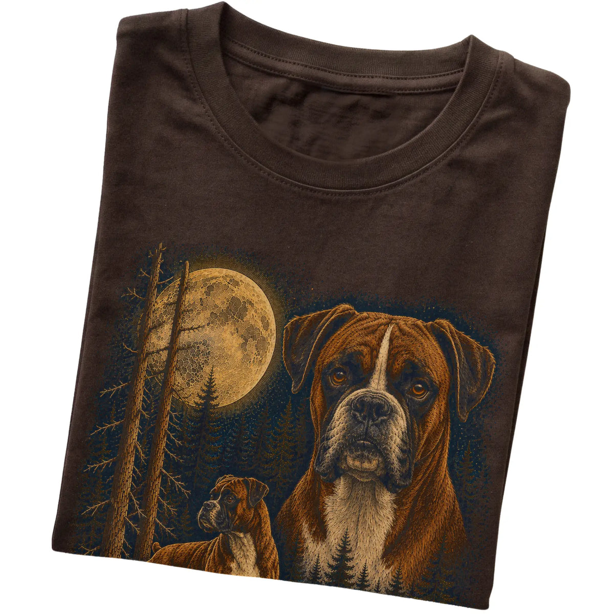 Boxer Wildwood Moon T-Shirt in Dark Chocolate