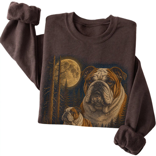 Bulldog Wildwood Moon Sweatshirt in Dark Chocolate