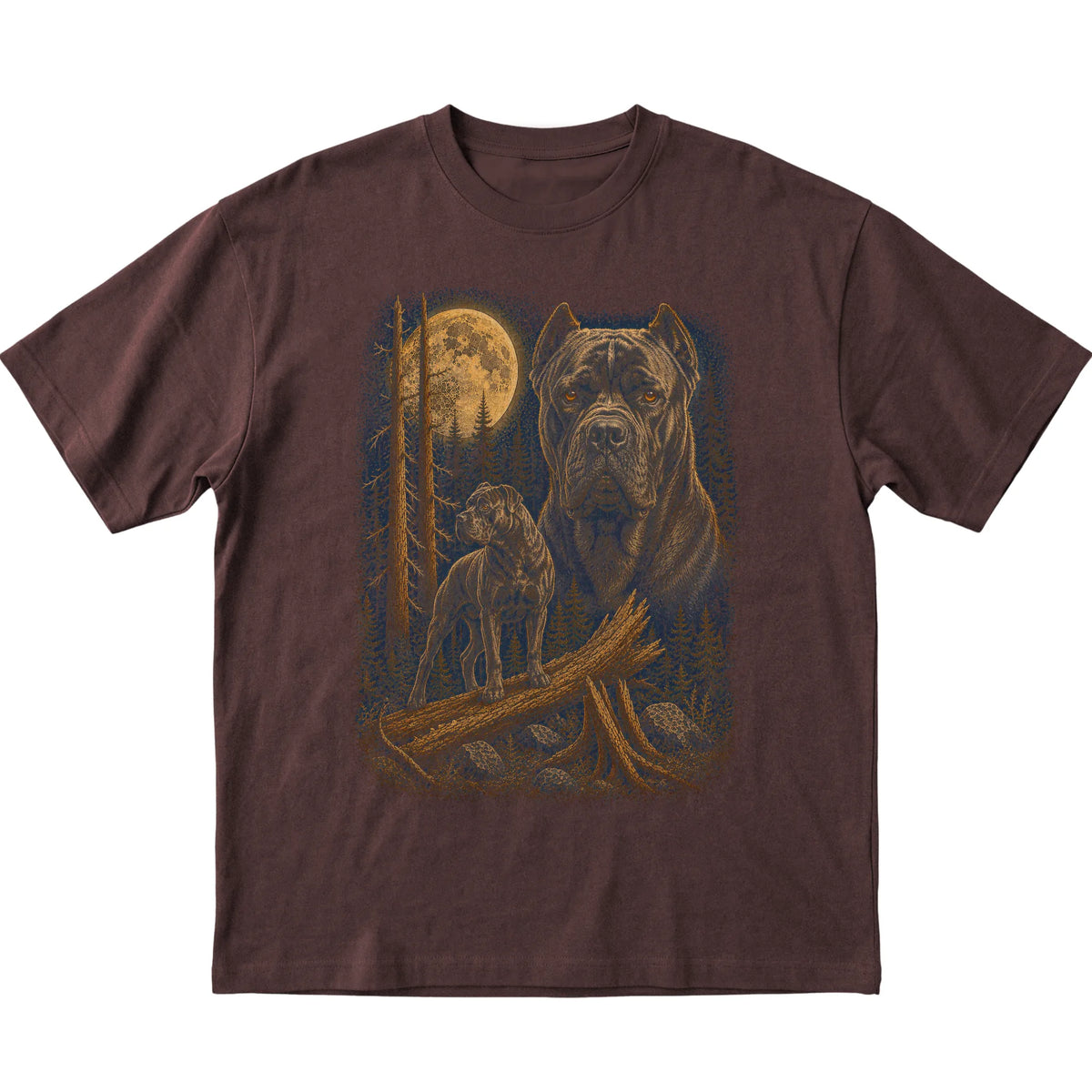 Cane Corso Wildwood Moon T-Shirt in Dark Chocolate