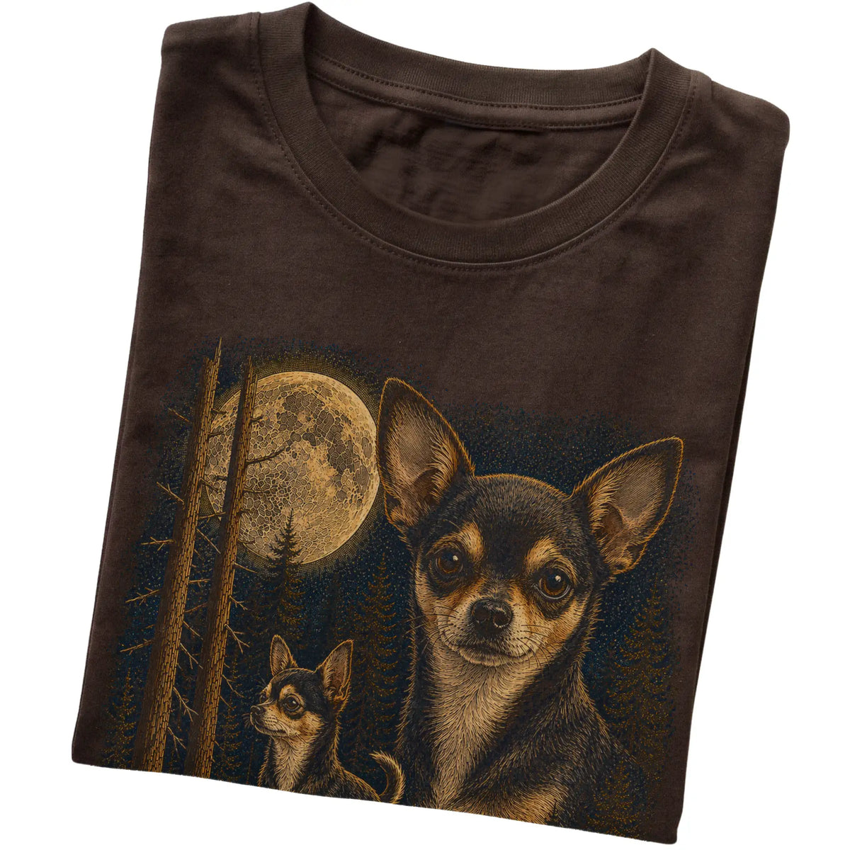 Chihuahua Wildwood Moon T-Shirt in Dark Chocolate