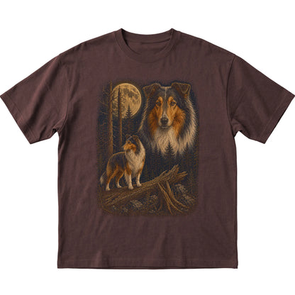 Collie Wildwood Moon T-Shirt in Dark Chocolate