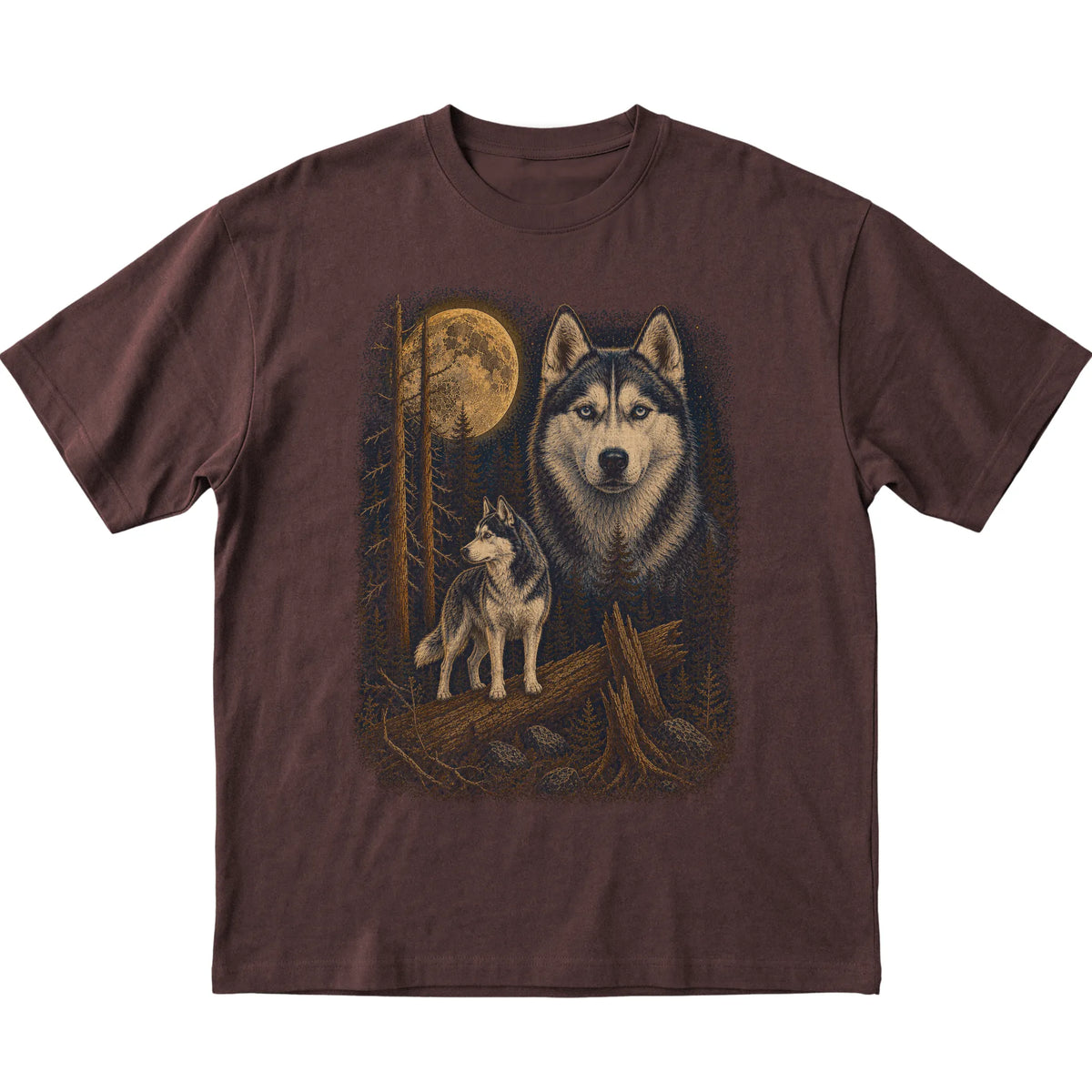 Husky Wildwood Moon T-Shirt in Dark Chocolate