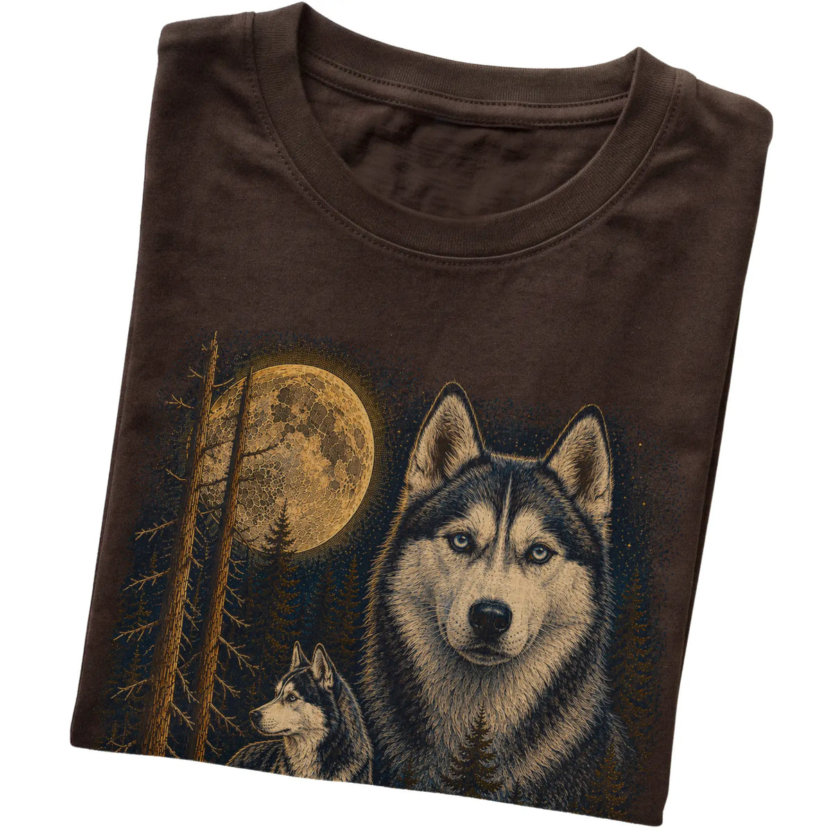 Husky Wildwood Moon T-Shirt in Dark Chocolate