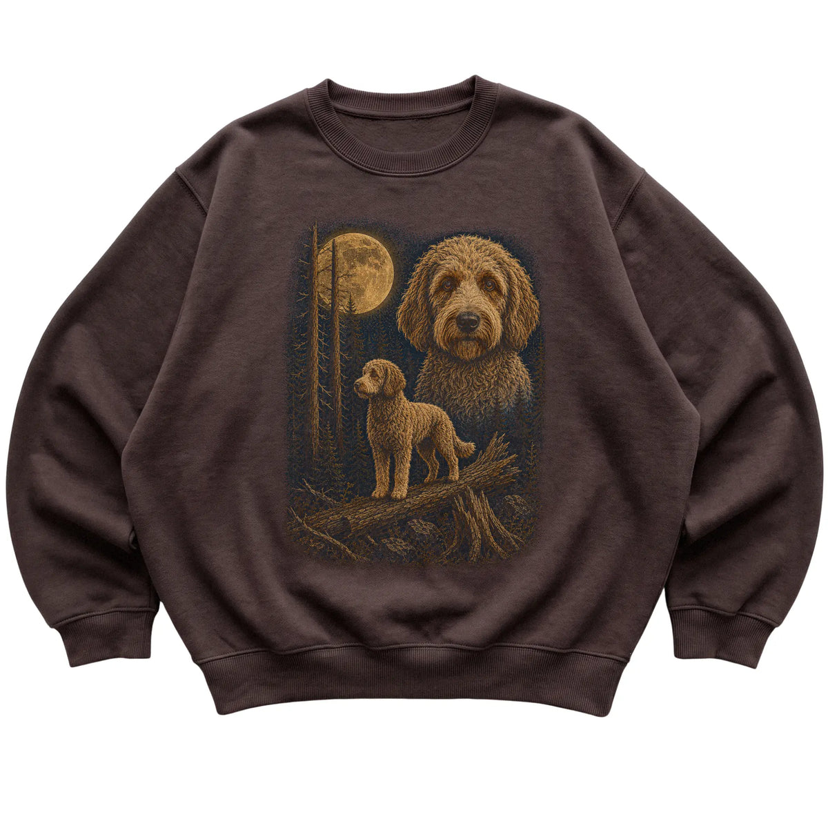 Labradoodle Wildwood Moon Sweatshirt in Dark Chocolate