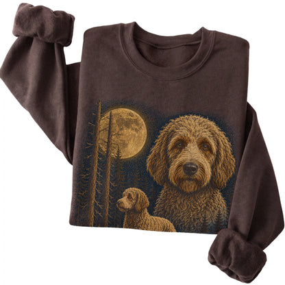 Labradoodle Wildwood Moon Sweatshirt in Dark Chocolate