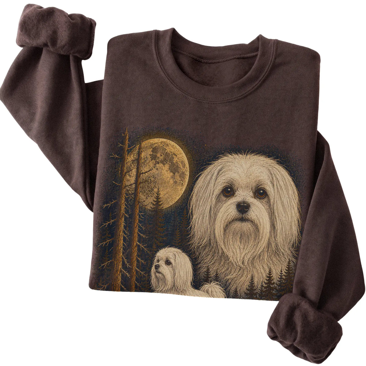 Maltese Wildwood Moon Sweatshirt in Dark Chocolate