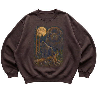 Newfie Wildwood Moon Sweatshirt in Dark Chocolate