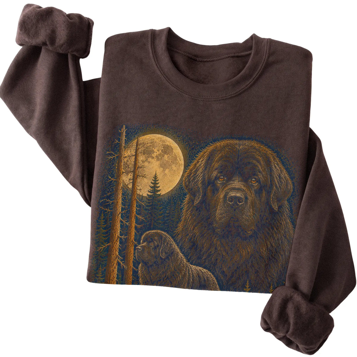 Newfie Wildwood Moon Sweatshirt in Dark Chocolate