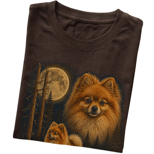 Pomeranian Wildwood Moon T-Shirt in Dark Chocolate