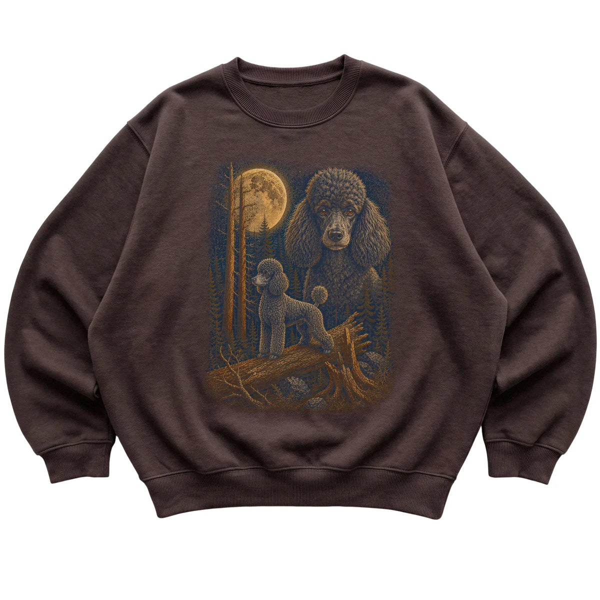Poodle Wildwood Moon Sweatshirt in Dark Chocolate