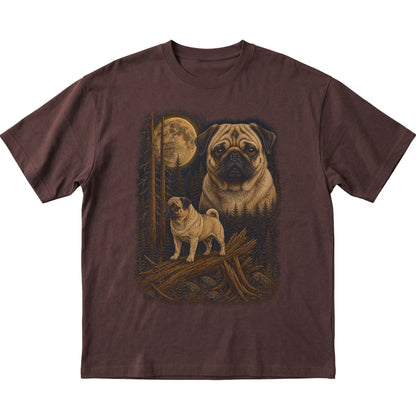 Pug Wildwood Moon T-Shirt in Dark Chocolate