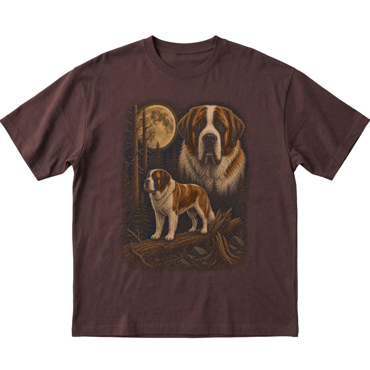 Saint Bernard Wildwood Moon T-Shirt in Dark Chocolate