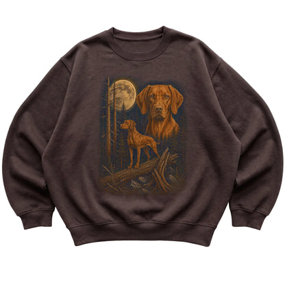 Vizsla Wildwood Moon Sweatshirt in Dark Chocolate