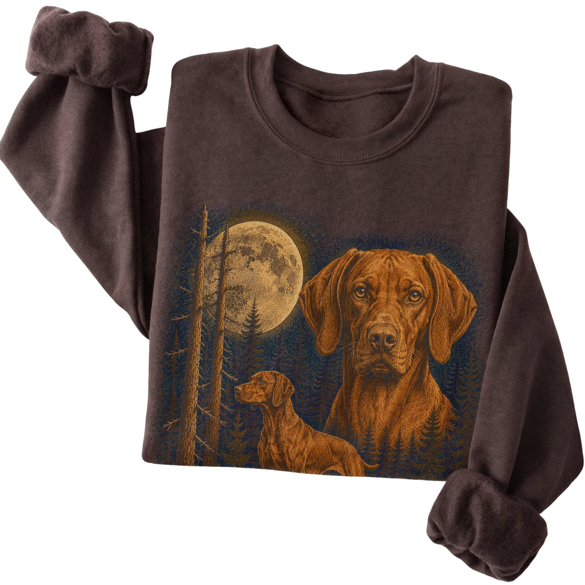 Vizsla Wildwood Moon Sweatshirt in Dark Chocolate