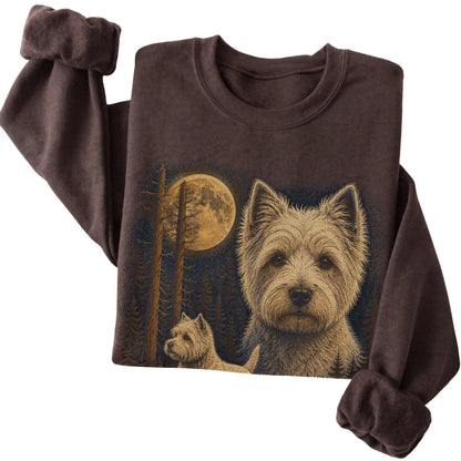 Westie Wildwood Moon Sweatshirt in Dark Chocolate
