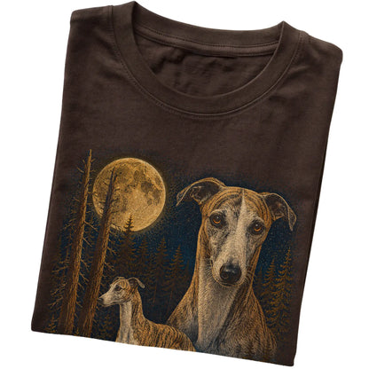 Whippet Wildwood Moon T-Shirt in Dark Chocolate