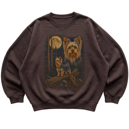 Yorkie Wildwood Moon Sweatshirt in Dark Chocolate