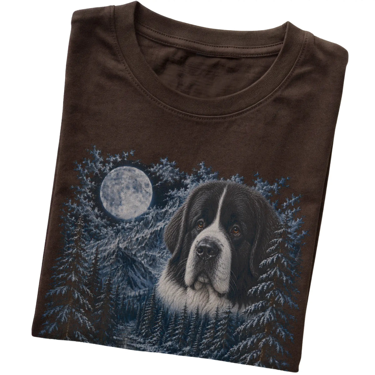 Newfie Forest Moon T-Shirt in Dark Chocolate