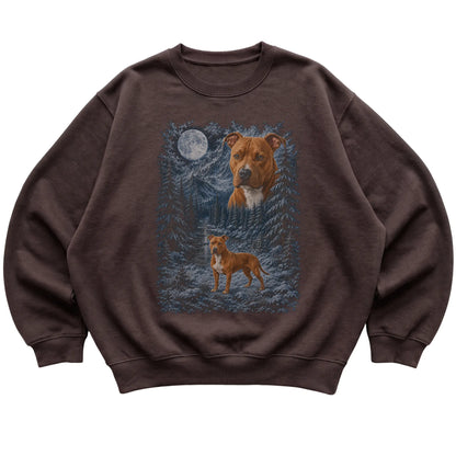Pitbull Forest Moon Sweatshirt in Dark Chocolate