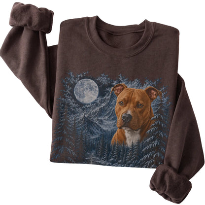 Pitbull Forest Moon Sweatshirt in Dark Chocolate