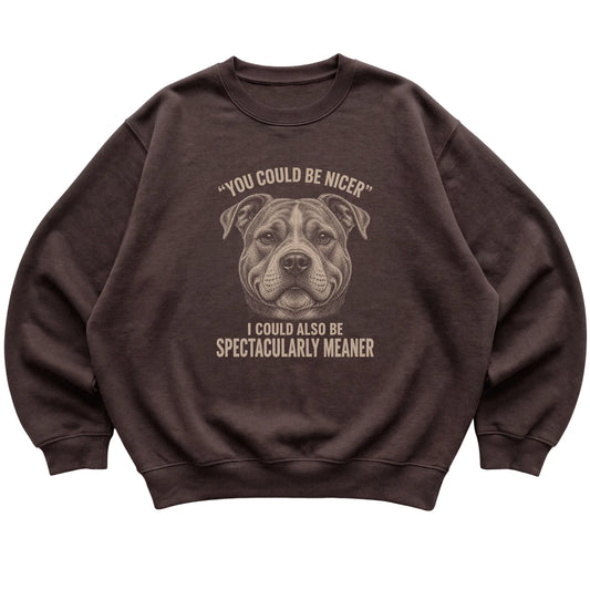 Pitbull Guard Dog Sweatshirt in Dark Chocolate — flat lay