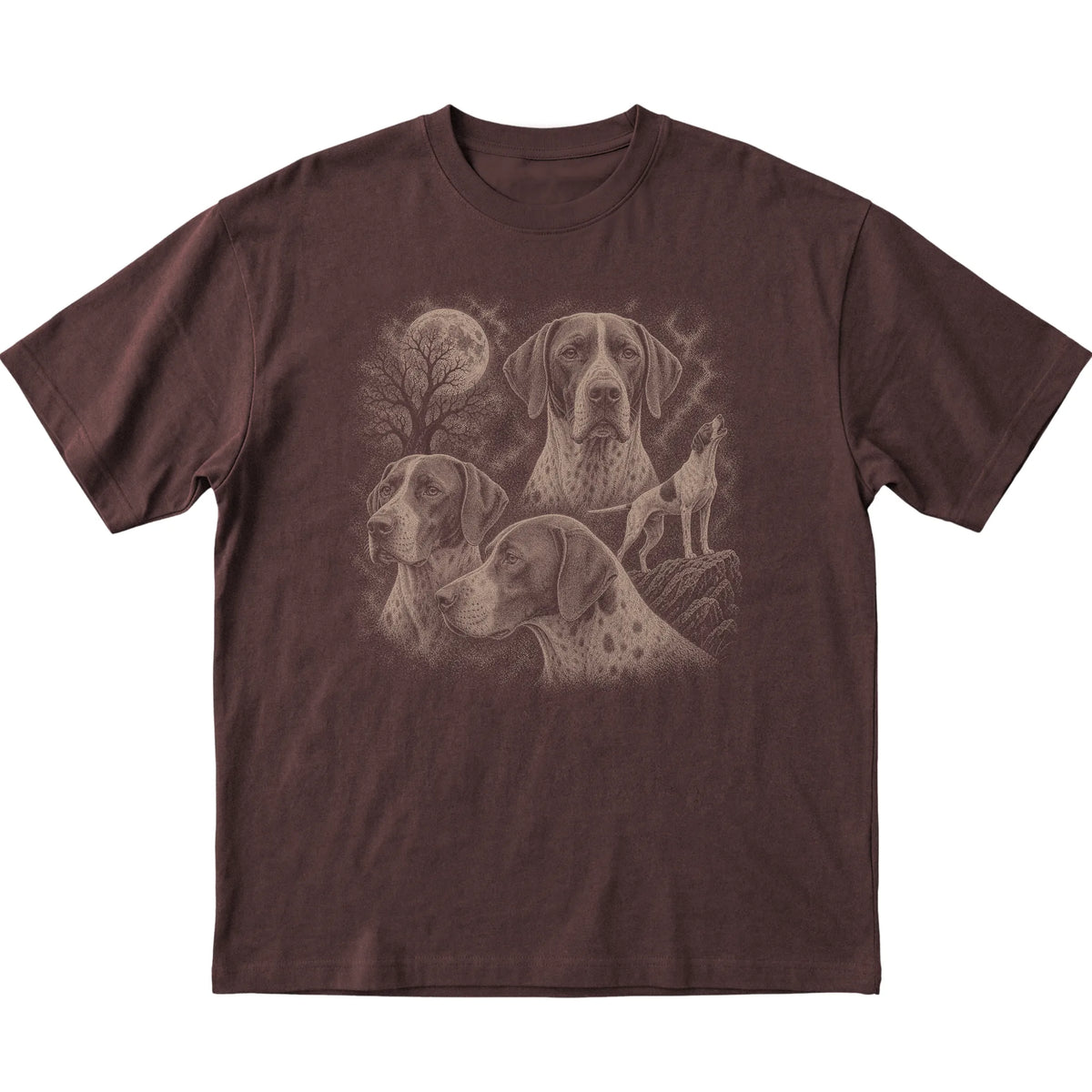 Pointer 90s Moon T-Shirt in Dark Chocolate — flat lay