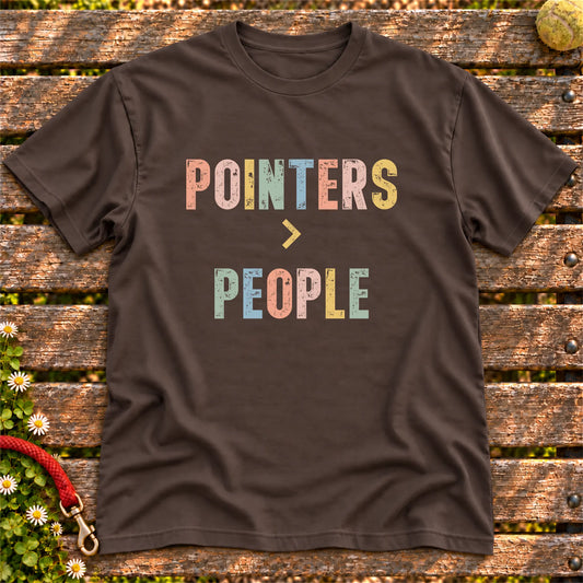 Pointers greater than people text design on a Dark Chocolate softstyle T-shirt