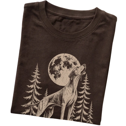 Pointer Howling at the Moon softstyle T-shirt in Dark Chocolate
