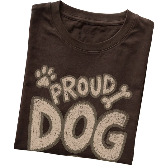 Dark Chocolate Proud Dog Dad folded detail