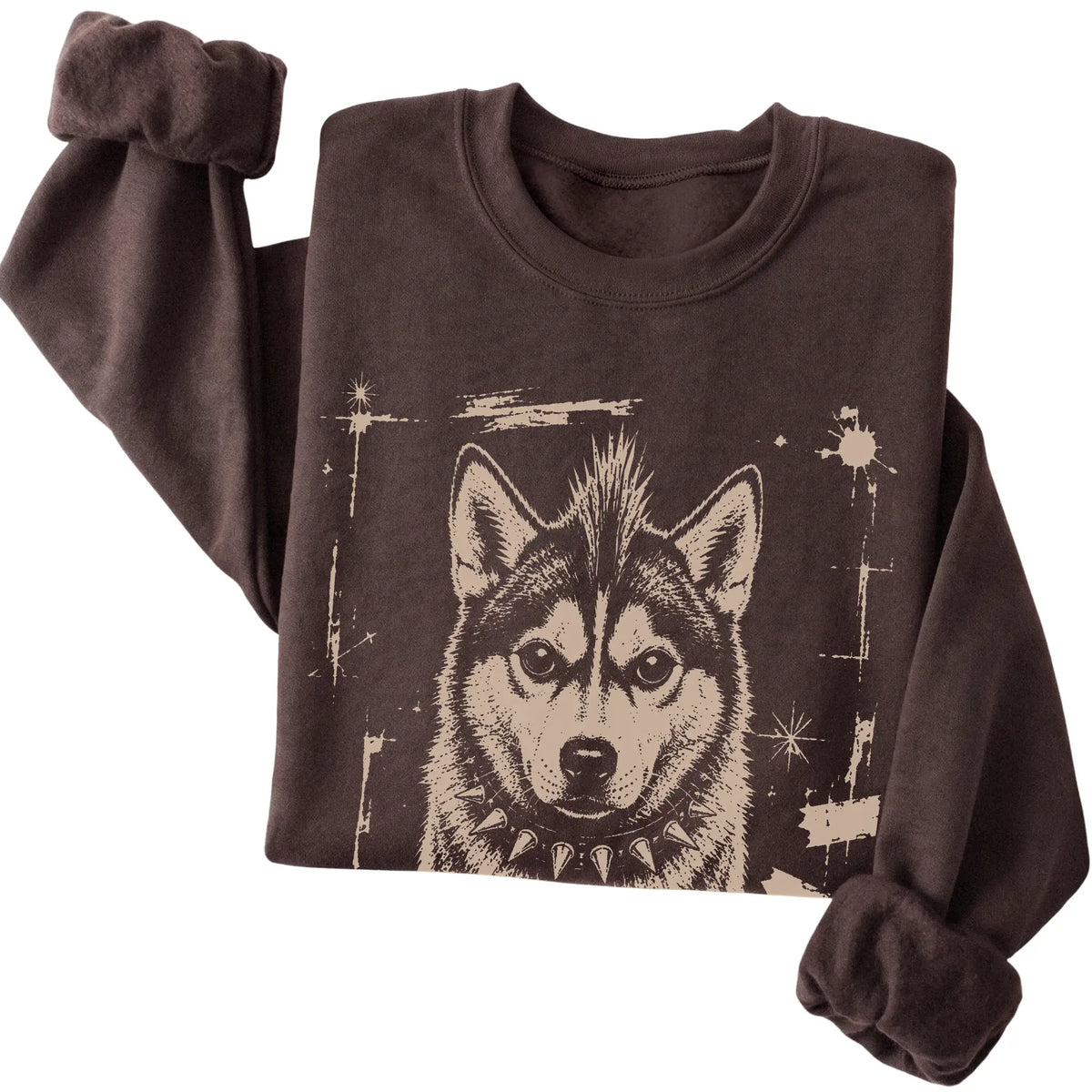 Dark Chocolate Punk Rock Husky sweatshirt, folded view