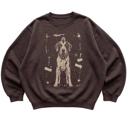 Dark Chocolate Punk Rock Pointer sweatshirt, flat view