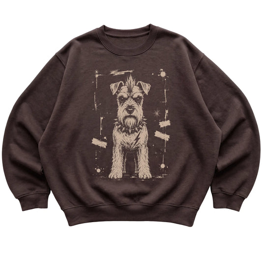 Dark Chocolate Punk Rock Schnauzer sweatshirt, flat view