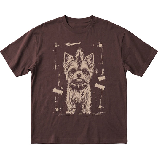 Dark Chocolate Punk Rock Yorkie T-shirt, flat view