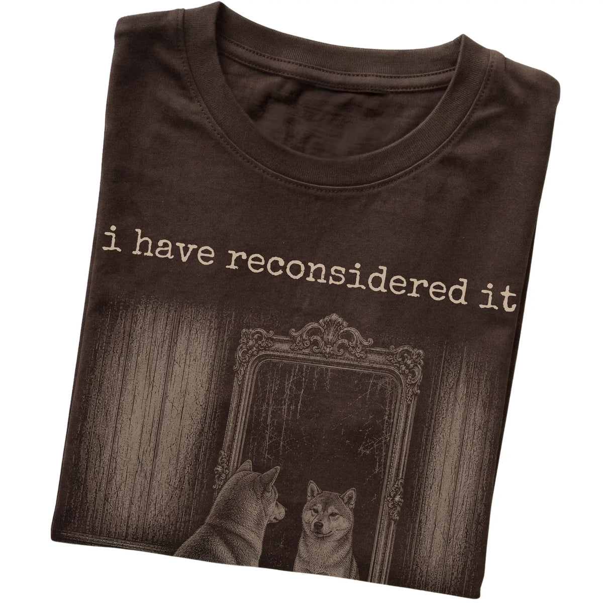 Dark Chocolate Shiba Inu The Answer Is Still No T-shirt, folded view