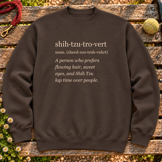 Dark Chocolate Shih Tzu Tro-Vert crewneck sweatshirt
