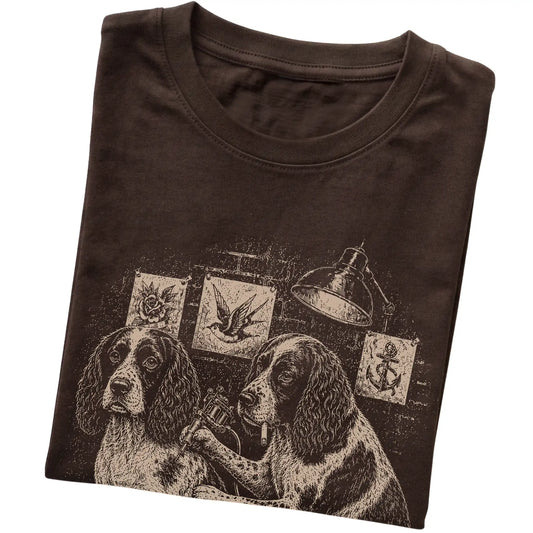 Dark Chocolate Springer Spaniel Dog Tattoo Artist folded detail view