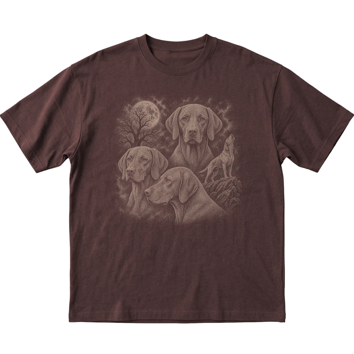 Vizsla 90s Moon T-Shirt in Dark Chocolate — flat lay