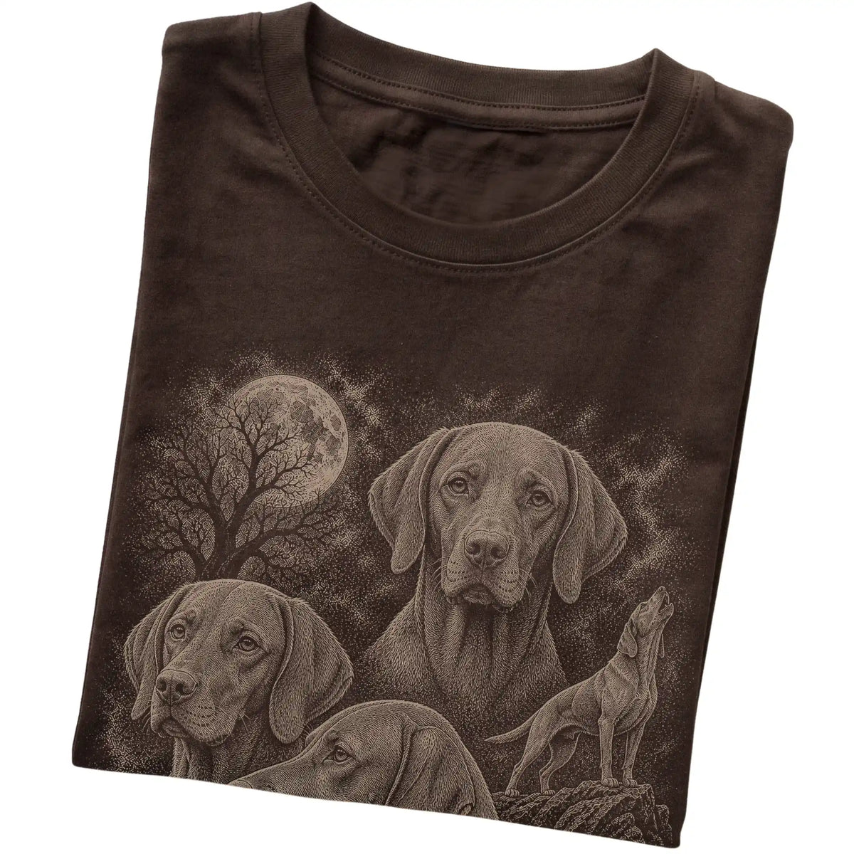 Vizsla 90s Moon T-Shirt in Dark Chocolate — folded detail